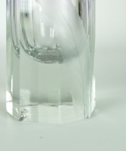 Vaas met Iris - paars en kleurloos kristal