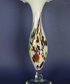 Vaas wit met kleurvlekken - glas