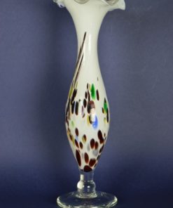 Vaas wit met kleurvlekken - glas