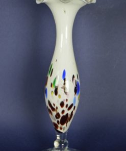 Vaas wit met kleurvlekken - glas