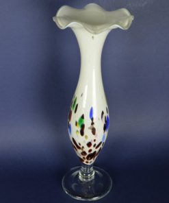 Vaas wit met kleurvlekken - glas