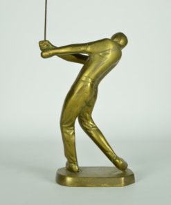 Golfspeler beeld van koper