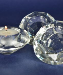 Waxinelichthouder met dikke bodem - kristal