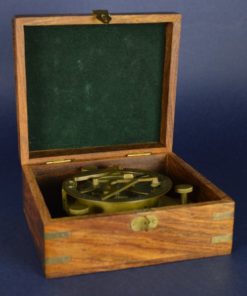 Scheepvaart Marine Sextant, kompas en zonnewijzer - koper en hout