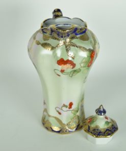 Chocolade pot Pruisisch handgeschilderd met bloemen - antiek porselein