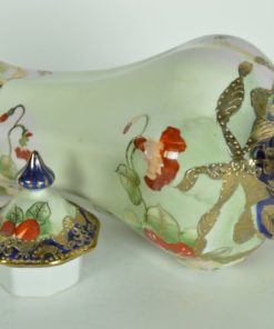 Chocolade pot Pruisisch handgeschilderd met bloemen - antiek porselein