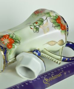 Chocolade pot Pruisisch handgeschilderd met bloemen - antiek porselein