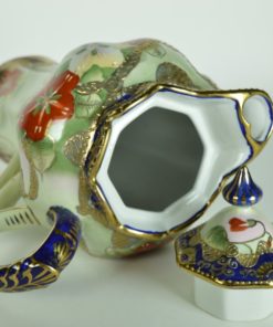 Chocolade pot Pruisisch handgeschilderd met bloemen - antiek porselein