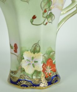 Chocolade pot Pruisisch handgeschilderd met bloemen - antiek porselein
