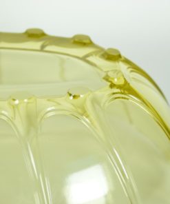 Schaal ovaal met handgrepen - geel glas