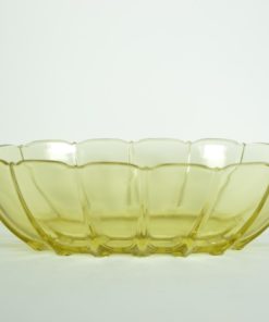 Schaal ovaal met handgrepen - geel glas