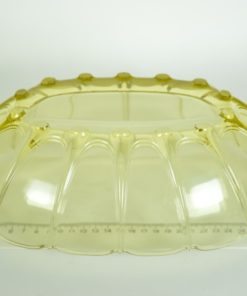 Schaal ovaal met handgrepen - geel glas