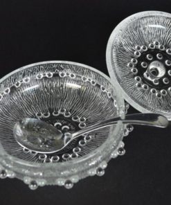 Marmelade of suikerpot met deksel en dauwdruppels - glas