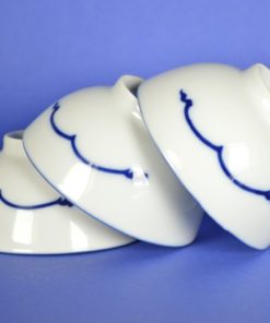 Rijstkom met lepel met koi karper wit en blauw - porselein