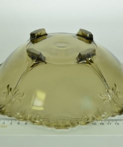 Fruitschaal op vier voetjes - grijs-bruin glas