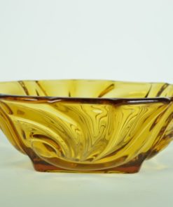 Schaal groot Inwald Rudolfshütte - amberkleurig glas