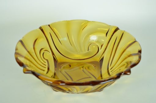 Schaal groot Inwald Rudolfshütte - amberkleurig glas