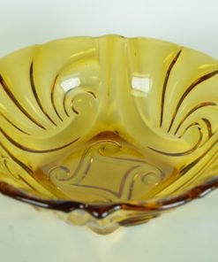 Schaal groot Inwald Rudolfshütte - amberkleurig glas