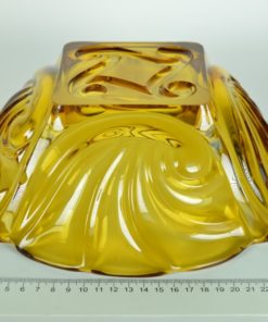 Schaal groot Inwald Rudolfshütte - amberkleurig glas
