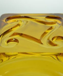 Schaal groot Inwald Rudolfshütte - amberkleurig glas