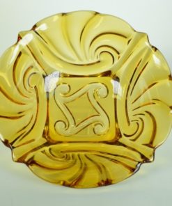 Schaal groot Inwald Rudolfshütte - amberkleurig glas