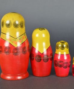 Russische Matroesjka rood 4 poppen - hout