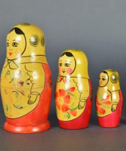 Russische Matroesjka rood 4 poppen - hout