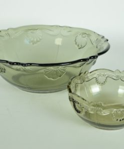 Glazen schalen Inwald Barock grijs - set van 2