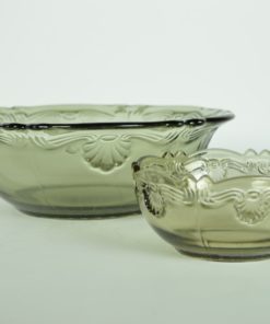 Glazen schalen Inwald Barock grijs - set van 2