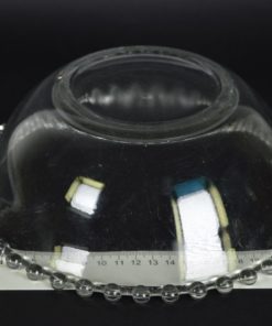 Schaal met parelrand van glas