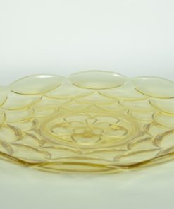 Taartschaal - amberkleurig glas