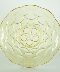 Taartschaal - amberkleurig glas
