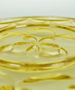 Taartschaal - amberkleurig glas