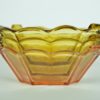 Glazen schalen vierkant amber en roze - set van 3