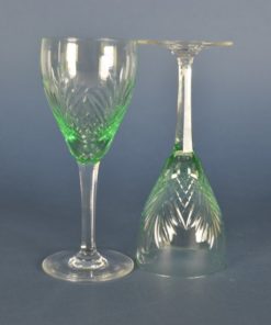 Sherry glas geslepen - Anna of uranium groen glas