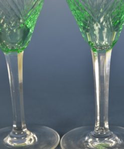 Sherry glas geslepen - Anna of uranium groen glas