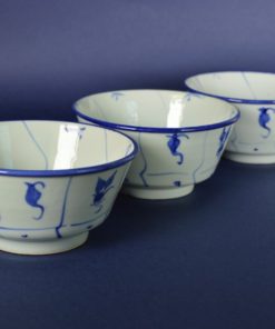 Chinese rijstkommen Qing porselein groot - set van 3