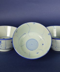 Chinese rijstkommen Qing porselein groot - set van 3