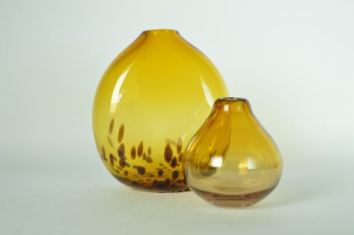 Vazen amberkleurig glas - set van 2