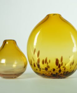 Vazen amberkleurig glas - set van 2