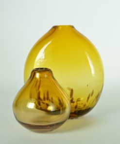 Vazen amberkleurig glas - set van 2