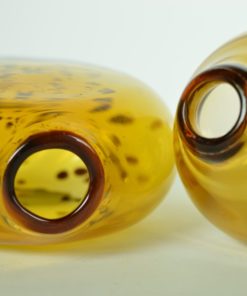 Vazen amberkleurig glas - set van 2