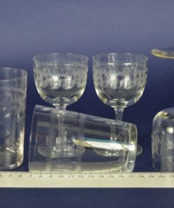 Port- en waterglazen met ingegraveerd meander patroon - set van 5