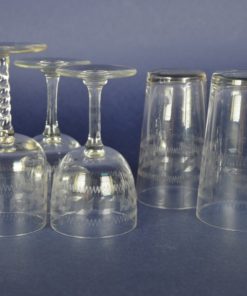 Port- en waterglazen met ingegraveerd meander patroon - set van 5