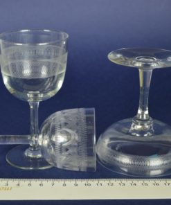 Wijnglazen met gegraveerde gecirkelde rand - set van 3