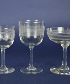 Wijnglazen met gegraveerde gecirkelde rand - set van 3