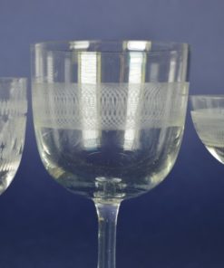 Wijnglazen met gegraveerde gecirkelde rand - set van 3