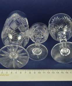 Kristal geslepen bier-, wijn- en likeurglas waaiermotief - set van 3