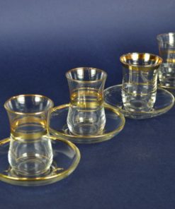 Turkse theeglazen met schoteltje - set van 4
