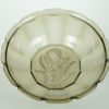 Schaal met intaglio orchidee - Grijsbruin glas